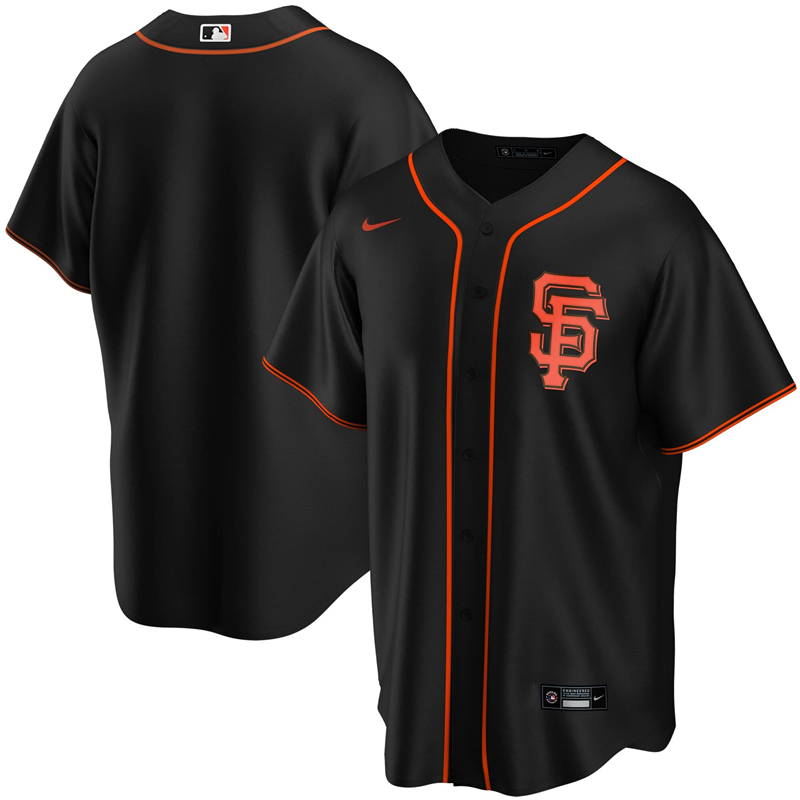 2020 MLB Men San Francisco Giants Nike Black Alternate 2020 Replica Team Jersey 1